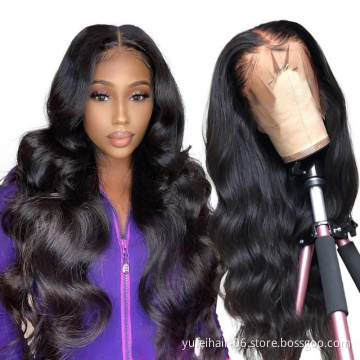 Wholesale Lace Front Closure Body Wave Virgin Brazilian Cuticle Aligned Human Hair Wigs For Black Woman